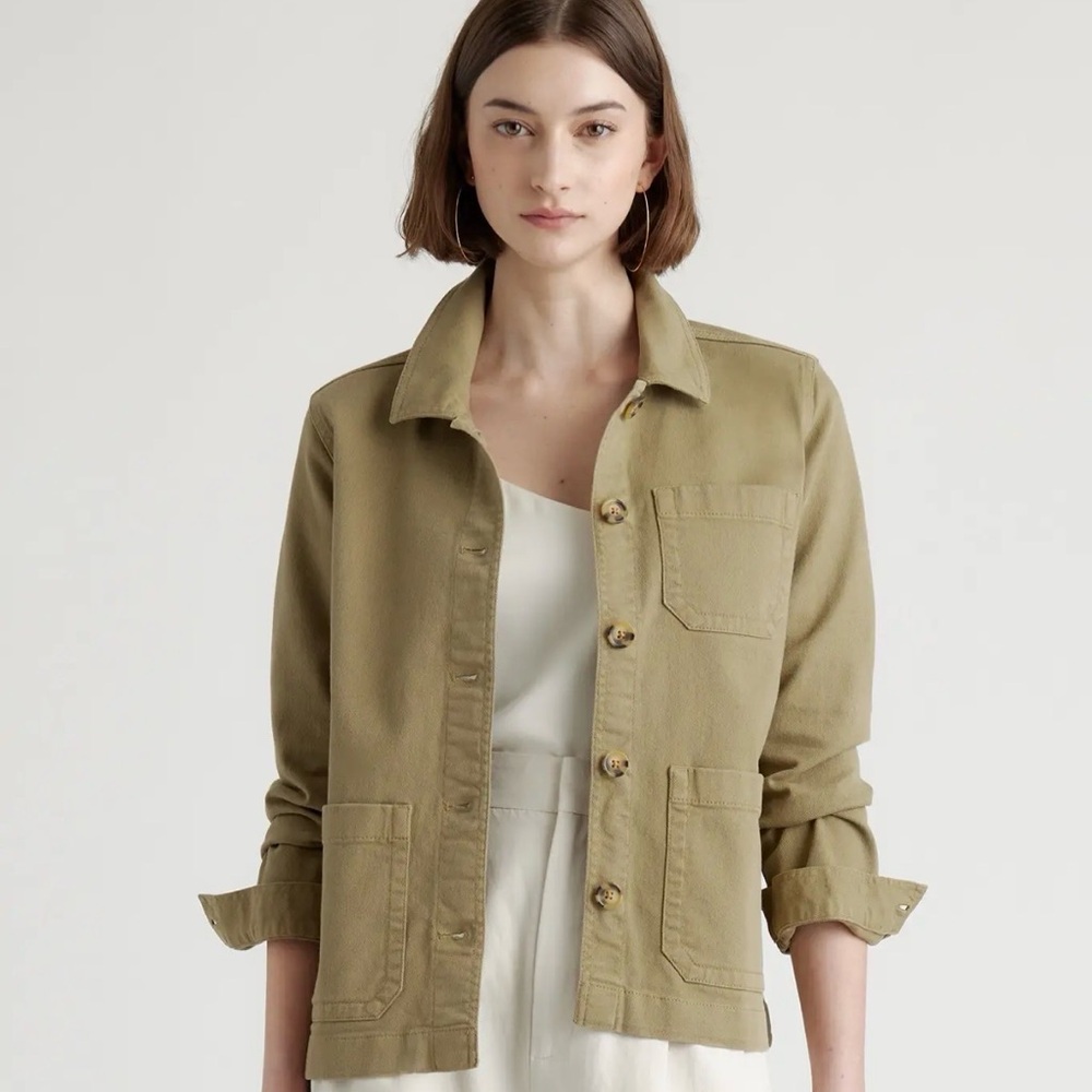 NWOT Quince Organic Comfort Stretch Chore Jacket Sz L